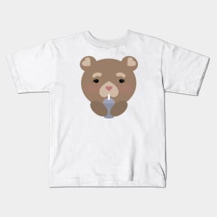 Drinking cute bear Kids T-Shirt